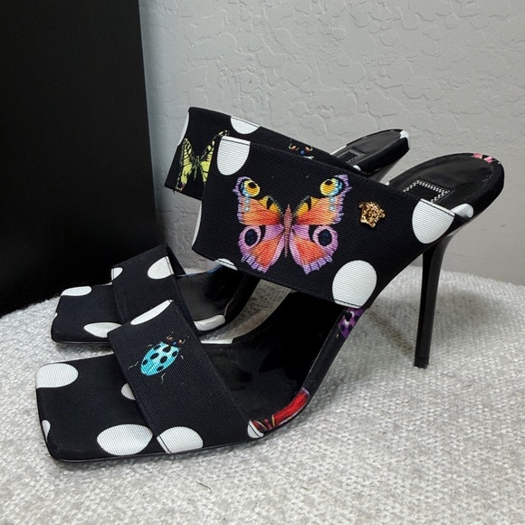 VERSACE x Dua Lipa Medusa Insignia Butterfly Slide Heel Sandal Size 37 / US 7 - Picture 2 of 8